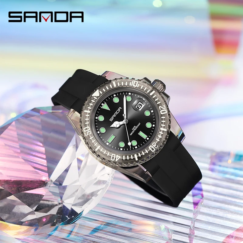 

SANDA Top Brand Watch For Men Luxury electronic quartz watch with calendar Fashion sports waterproof leisure Wrist watch 9007