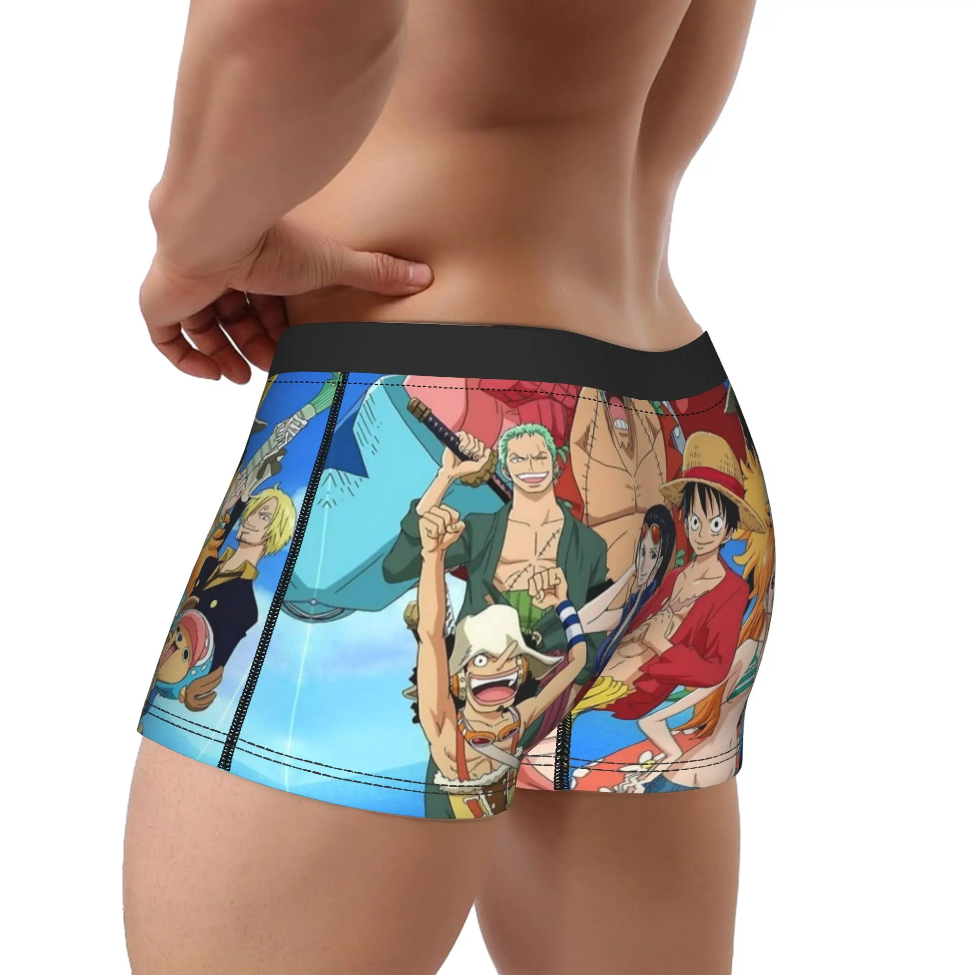 Man Boxer Briefs Shorts Panties Japanese Classic Anime  Polyester Underwear One Pieces Japan Manga Homme Humor M-XXL Underpants
