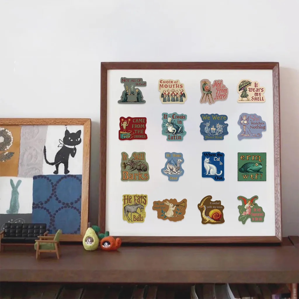 50 Stück mittelalterliche unheimliche abstrakte Graffiti-Aufkleber – DIY wasserfeste dekorative Aufkleber für Gitarren, Notizbücher und Gepäck