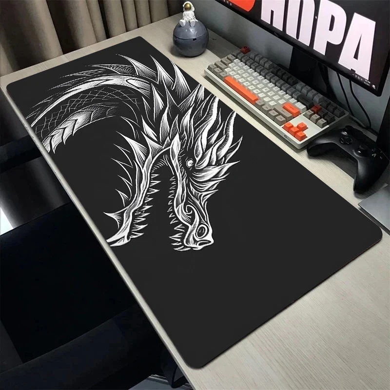 

Chinese Dragon Mouse Pad Black Dragon Gaming Keyboard Pad Extended Pad Notebook Mousepad 900x400 Desk Accessories Table Mat