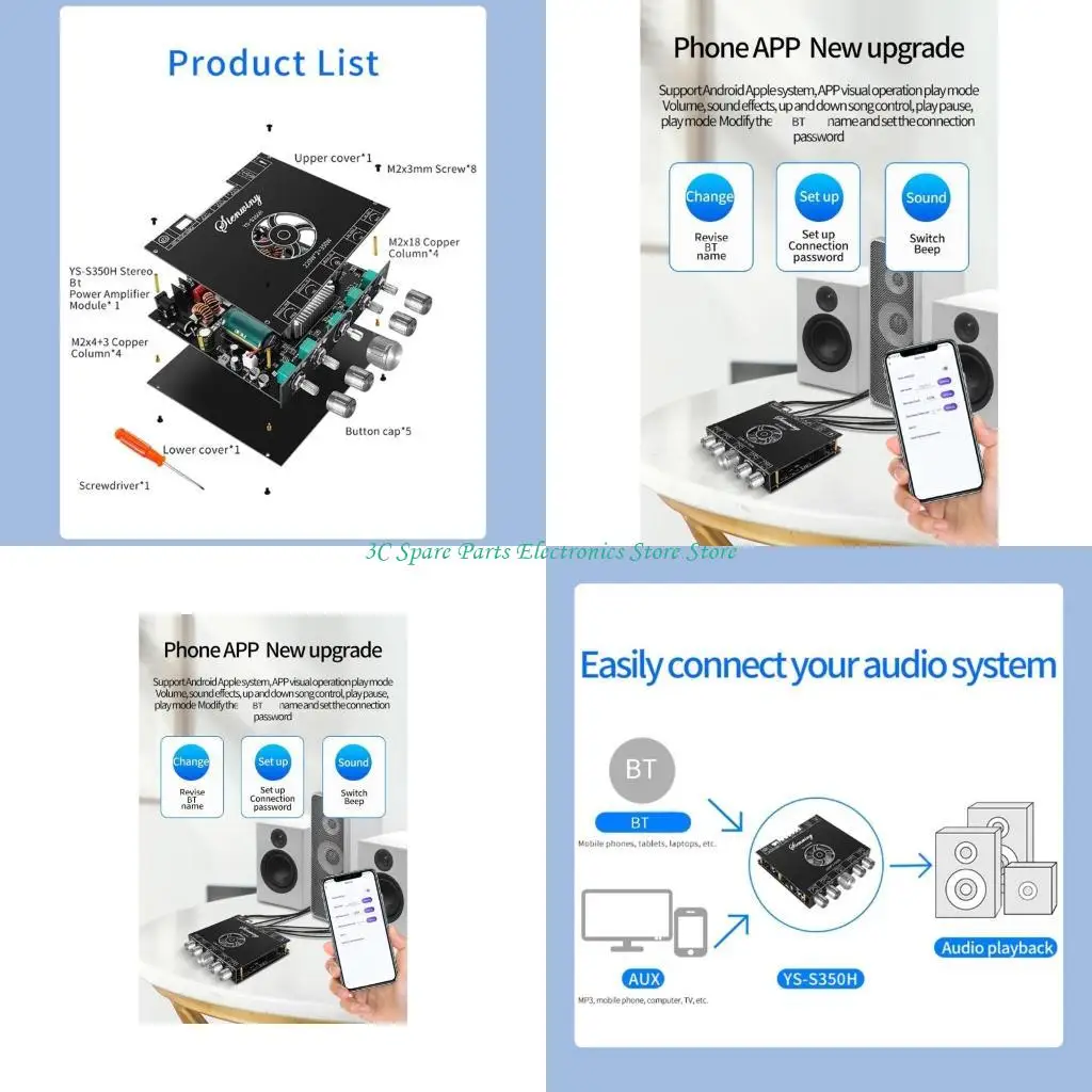 sz-ys-s350h-21-チャンネル-tpa3251-bt51-パワーアンプモジュールサブウーファー-350-ワット左右-220-ワット-x-2-スーパー-7498e-アンプボード