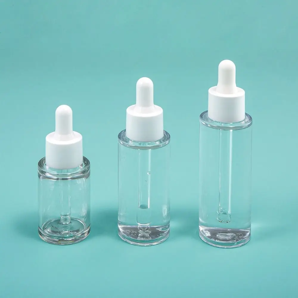 20-50ml Dropper Bottle White Refillable Bottle Essential Oil Liquid Sub-Bottle Plastic Cosmetic Packing Pipette Bottle