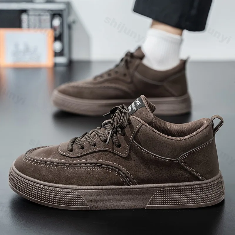 Men Vulcanize Shoes Fashion 2026 Spring Autumn Casual Shoes Comfortable Low-top Lace Up Sneakers Platform Outdoor Sports Shoes