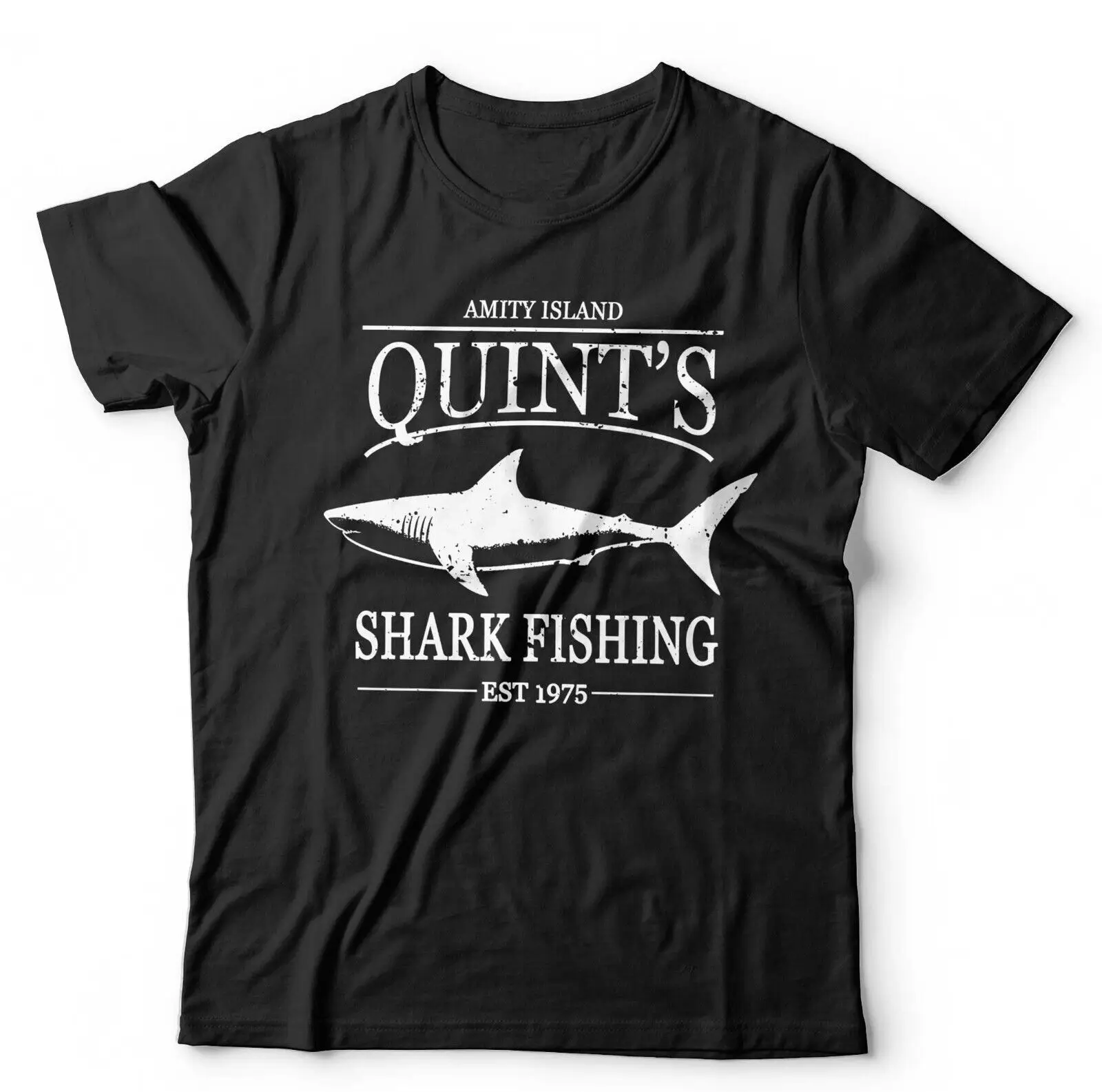 Quints Shark Fishing T Shirt Kids Jaws Amity Island 1975 Retro Vintage