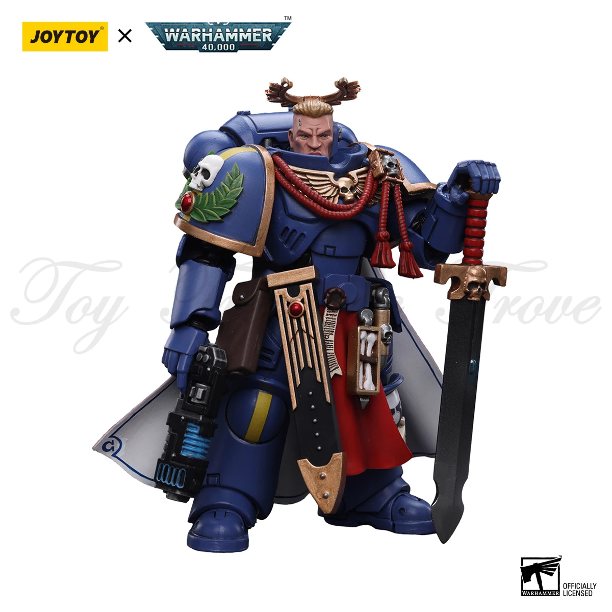 JOYTOY Warhammer 40k Action Figures Ultramarines Primaris Captain with Power Sword Plasma Pistol Anime Military Model Toy Gift