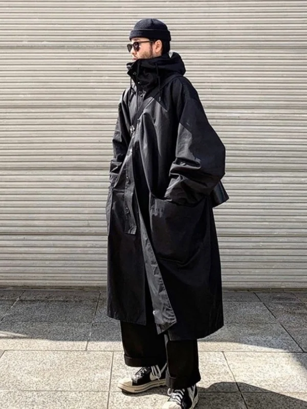 

Утепленная ветровка унисекс оверсайз 300 Pou с высоким воротником, средней длины, свободного кроя, в американском стиле, для пар, осень-зима