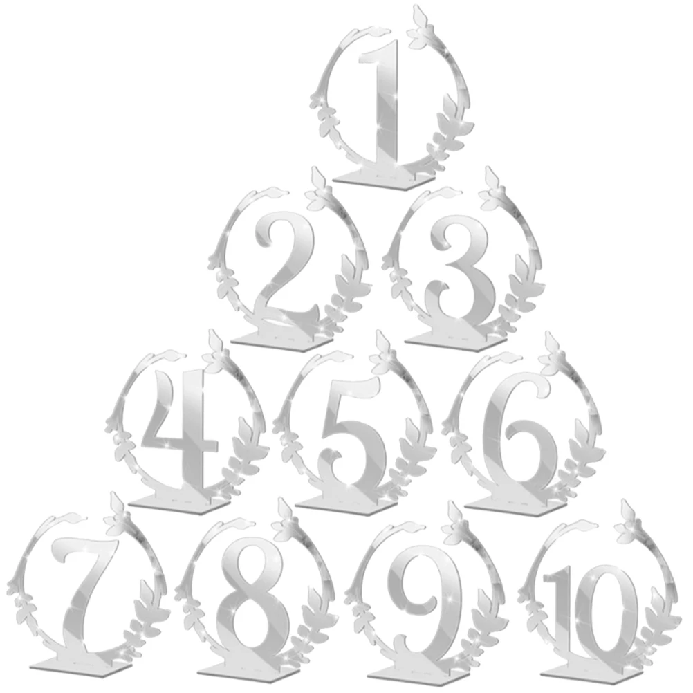 

10pcs Wedding Table Number Stands Table Sign Holders For Events Banquet Party Reception Clear Number Easy Clean Reusable