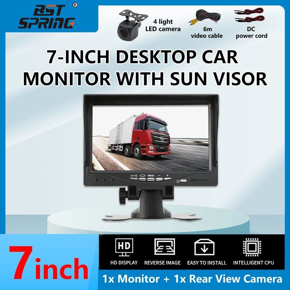 7 Inch Car Rear View Camera Universal Car Monitor Safe Parking Reversing TFT LCD Display Monitor for Car Trucks Auto Accessories