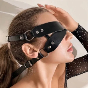 エキゾチックな革のマスク女性男性コスプレ盲目のゲームハーフフェイスマスクbdsmゴシックセックスおもちゃパーティーマスカレードボールファンシーマスク 10最高の販売目隠しセックス-4