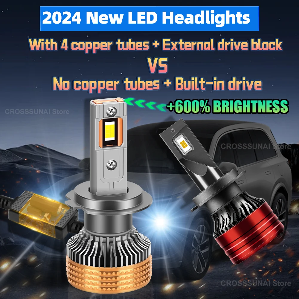 

300W H7 LED Headlight Bulb HB4 H11 H4 H1 HB3 9005 9006 H8 H9 CSP Car Light Canbus 4 Copper Pipes Auto Lamp Fog with Fan Cooling