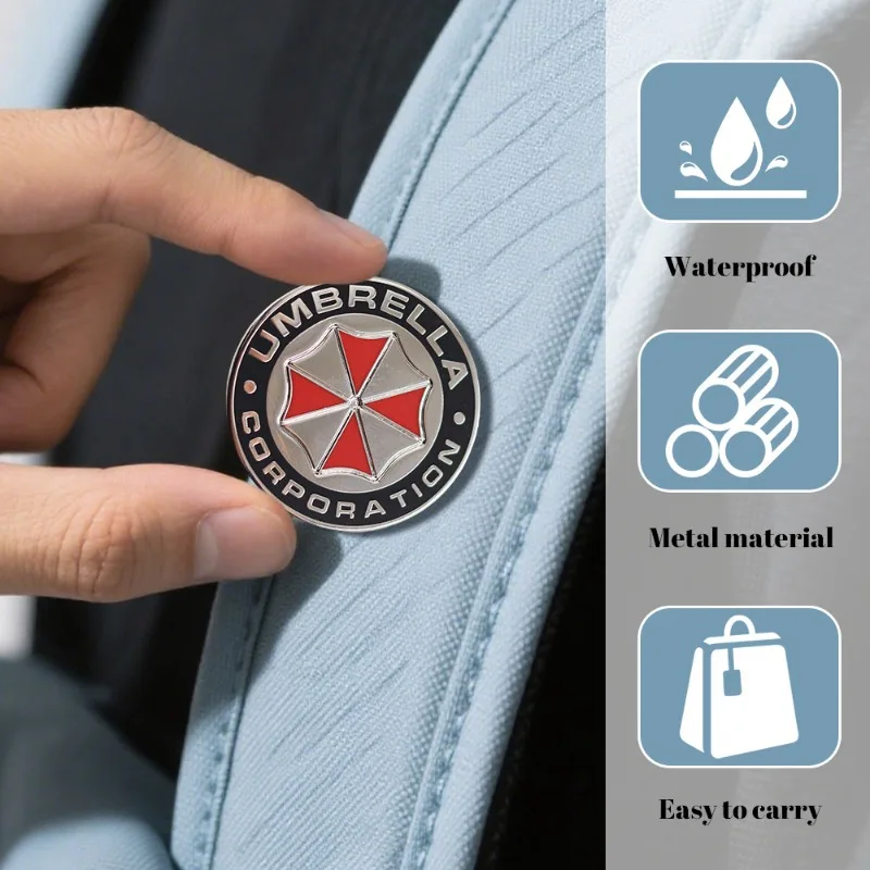 Car Metal Resident Evil Umbrella Company Brooch Multifunctional Badge Backpack Apparel Accessories Give Gifts To Friends