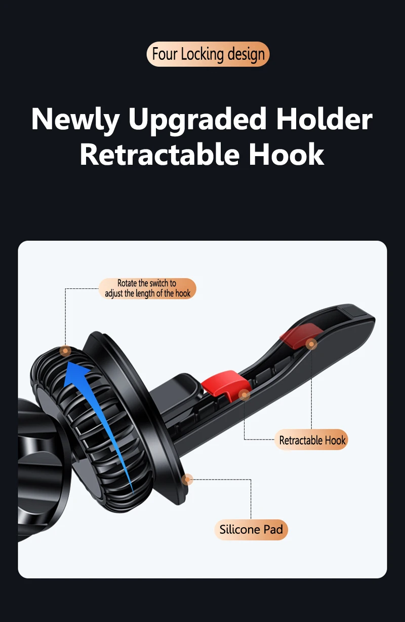 Magnetischer Handyhalter, kompatibel mit MagSafe, Autohalterung für iPhone 14, 13, 12, Auto-Entlüftungsclip, Handyhalterung, Handyhalterung – Detail 5