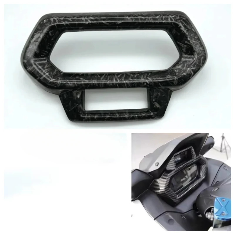 For YAMAHA XMAX300 2023 2024 XMAX 300 2024 Motorcycle Dashboard Instrument Frame Cover Trim Glossy Black Carbon Fiber