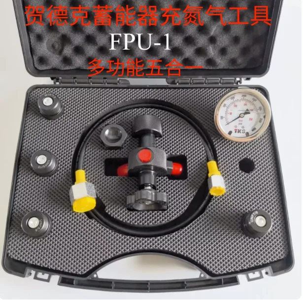 0-400 Bar 6000 PSI Hydraulic Pressure Test Kit, Nitrogen Accumulator Charging Valve Adapters Set for Industry
