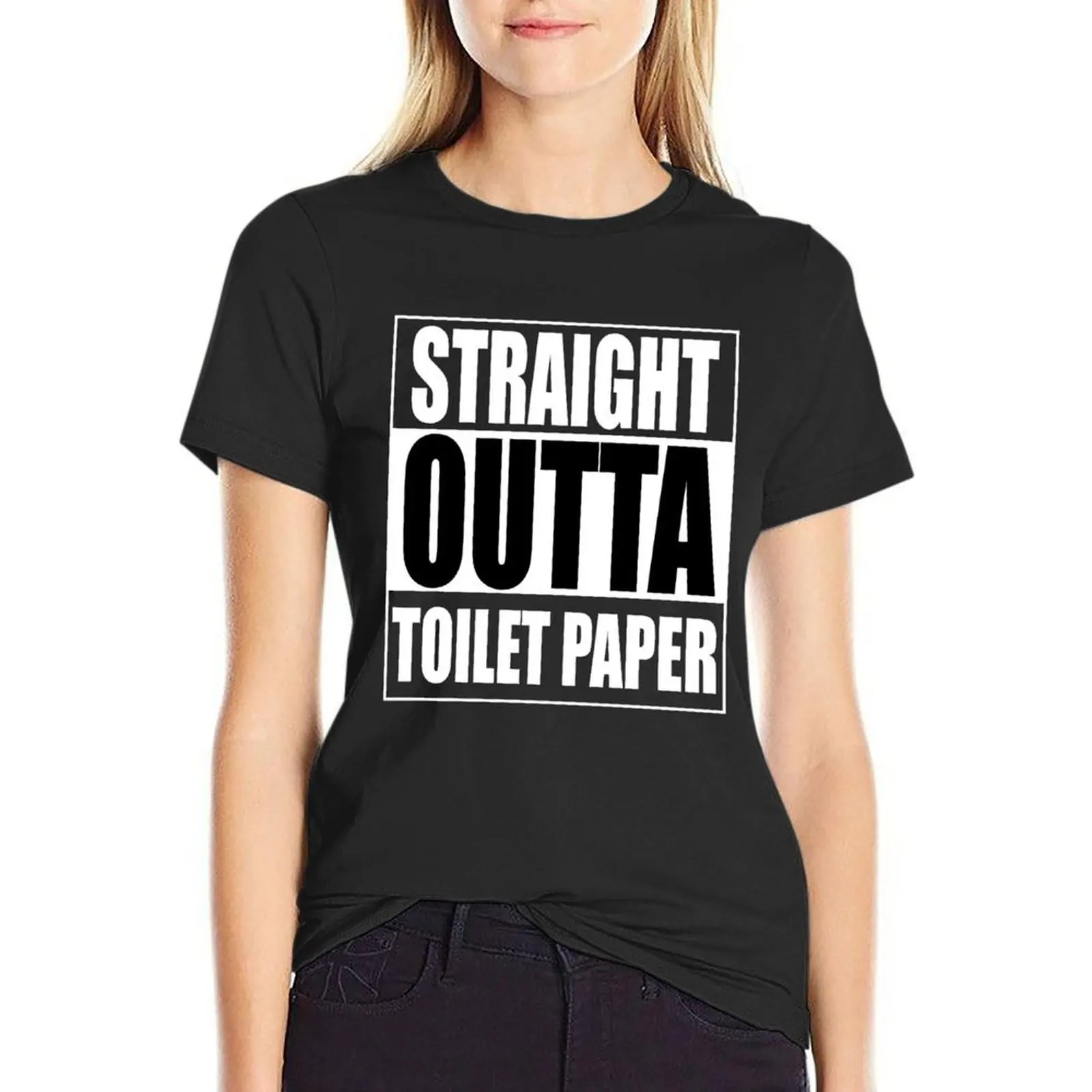 

Straight OUTTA Toilet Paper T-Shirt Aesthetic clothing graphics plus size tops shirts graphic tees cat shirts for Women