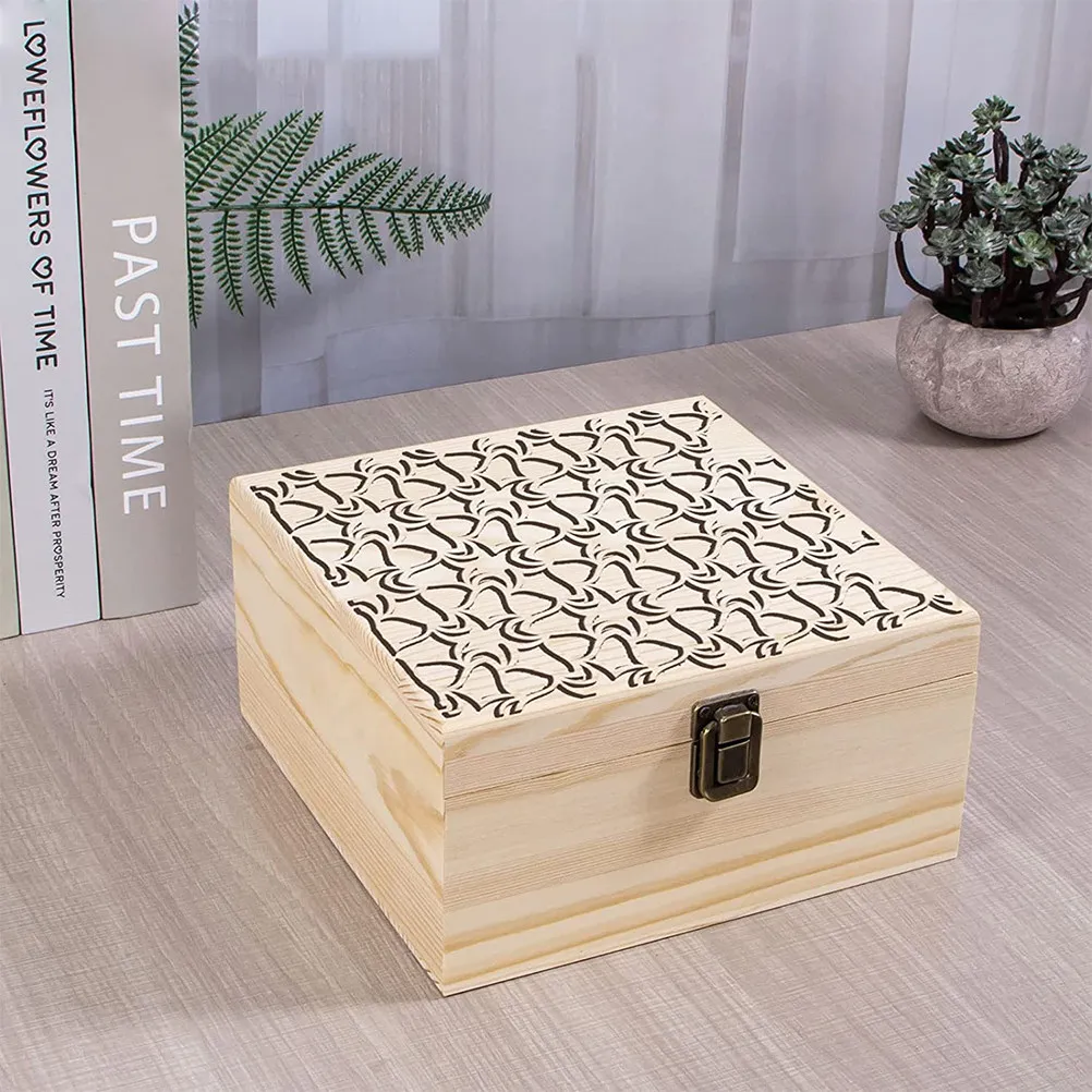 

Unfinished Wooden Storage Box Natural Diy Craft Holder For Jewelry Organizer Ring Keepsake Home Locking Clasp Container