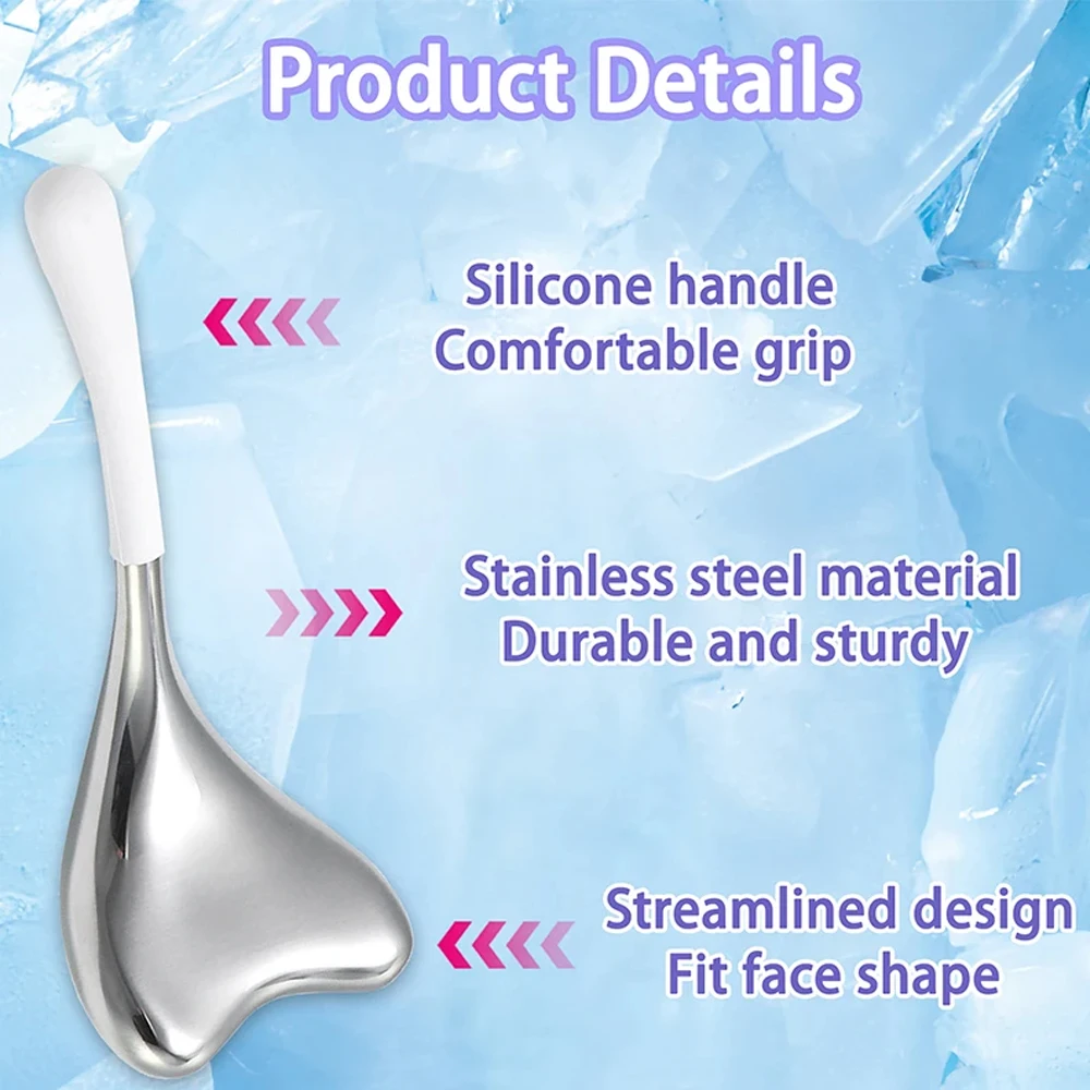 Cooling Spa Ice Globes Roller Stainless Steel Gua Sha Cryo Sticks Face and Eyes Massager Facial Skin Care Tools Gifts for Women