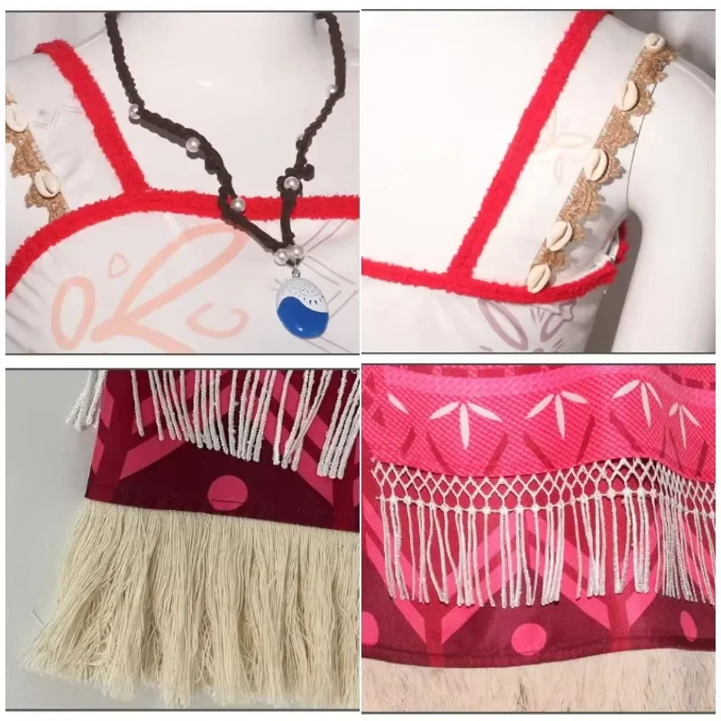 เสื้อคลุมเจ้าหญิง d'île troppour femmes, jupe de Costume d'halloween d'aventure hawaïenne d'ocavec collier,guiseme