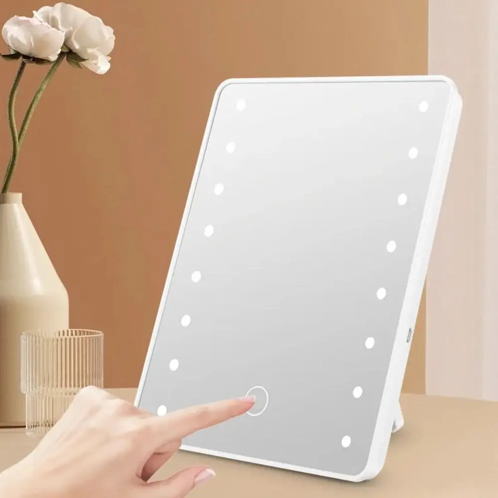 Intelligent Touch Make-upspiegel Opladen Opvouwbare Desktop Cosmetische Spiegel Helder met Standaard Make-upspiegel