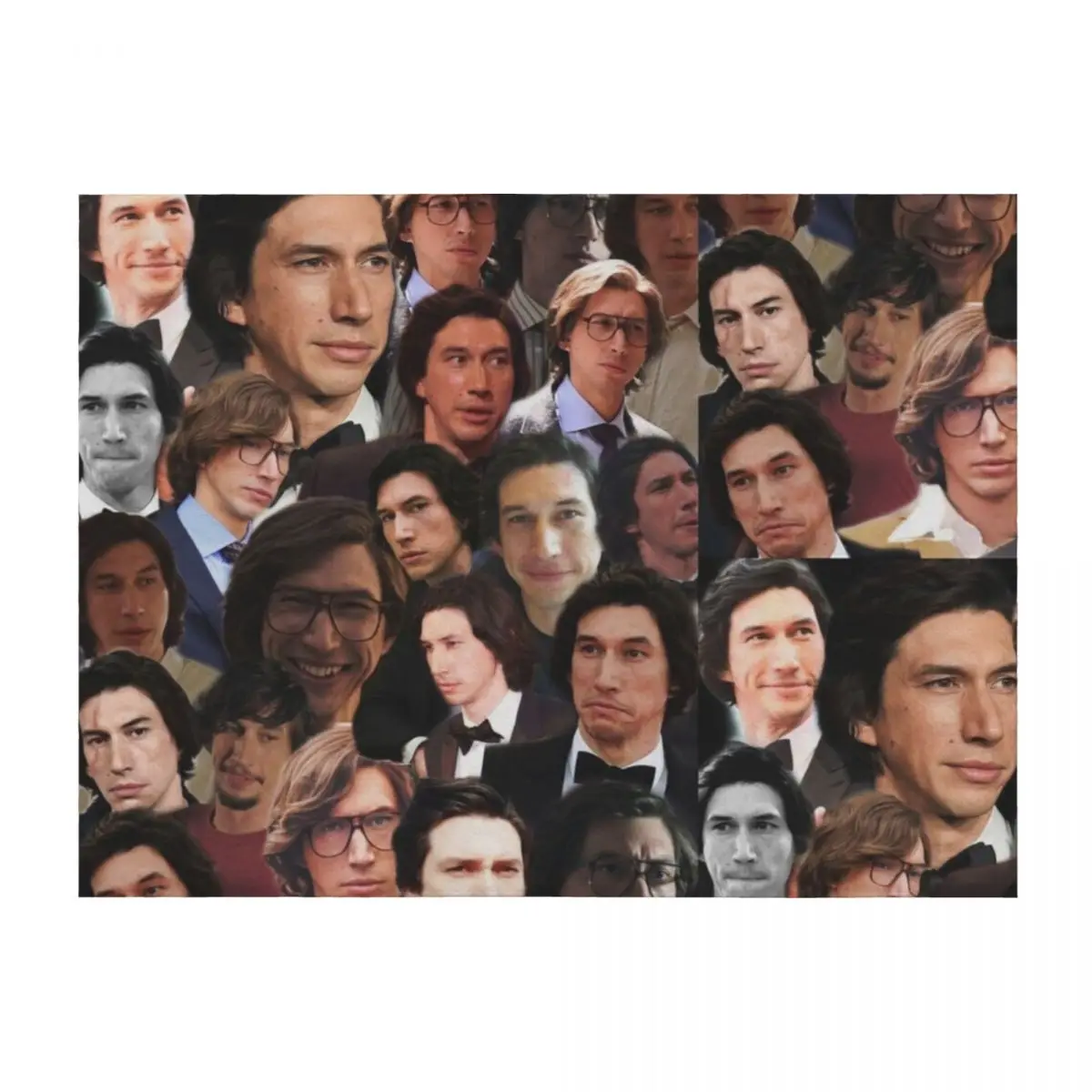 

adam driver collage Throw Blanket Travel Quilt Blankets For Bed Plaid on the sofa Blankets
