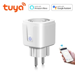 Tuya Smart Life WIFI LED Light Switch Voice Control APP Socket 15A EU Power Plug Bezprzewodowe gniazdko ścienne do Alexa Echo Google Home