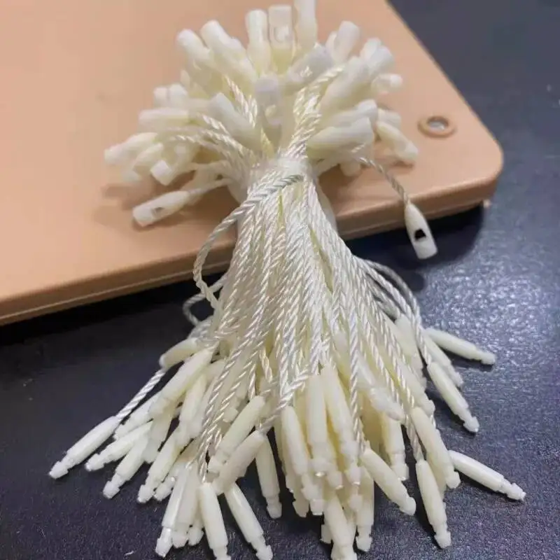 8CM 1000 Stück/Los Kleine Schnappverschluss-Steckverschlüsse 8 cm Etikettenschnüre Weiß/Beige/Schwarz/Grün Hang-Tag-Seil Polyester-Schnur – Detail 10