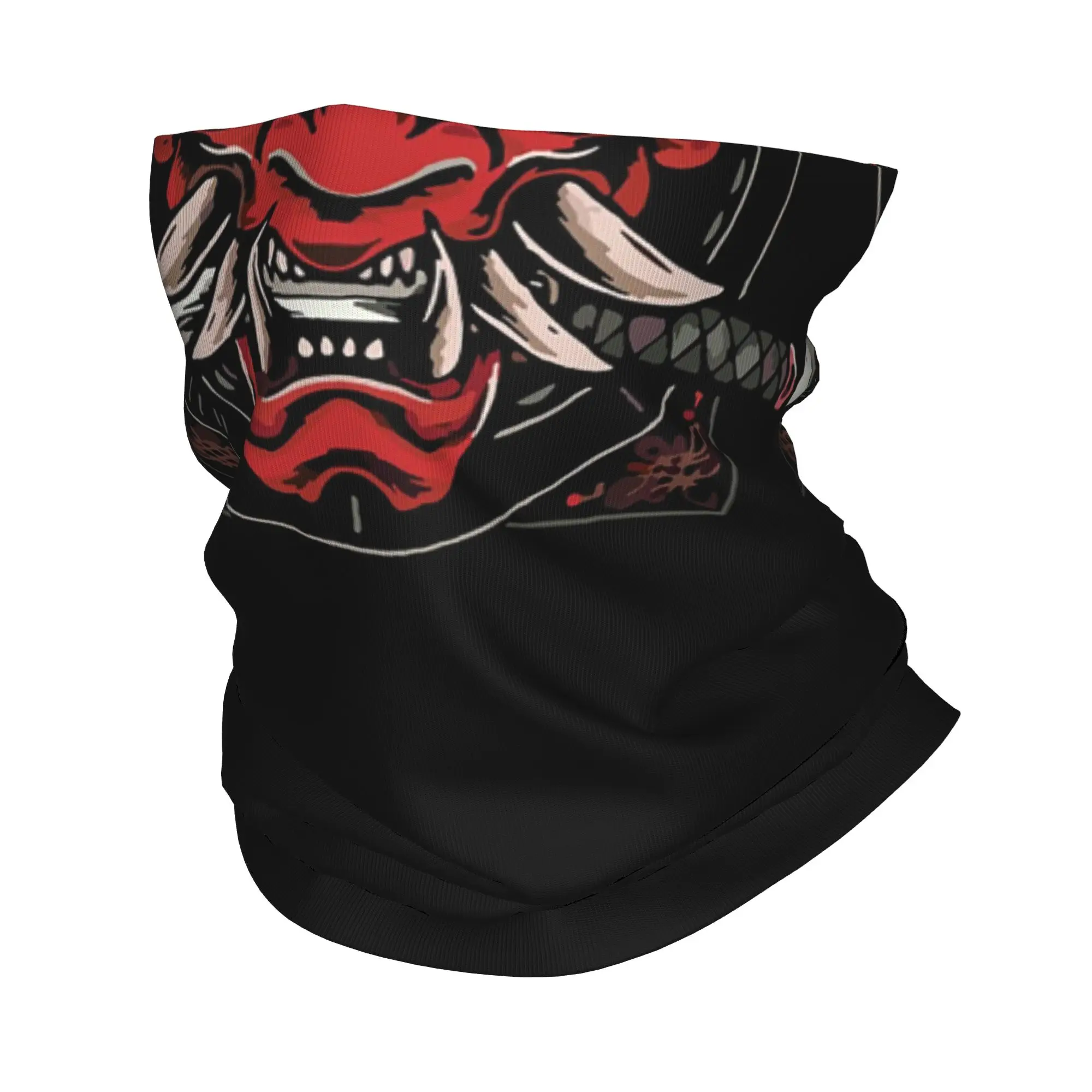 

Oni Demon Gaiter Japanese Samurai Ronin Face Bandana Neck Gaiter Printed Mask Scarf Headband Outdoor Sports Unisex All Season