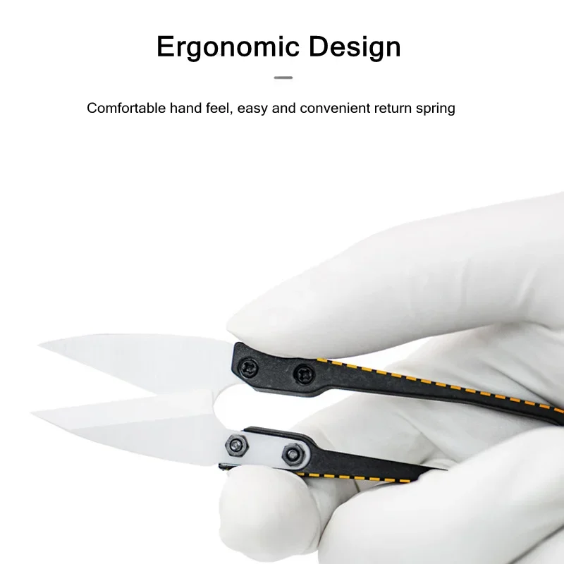 TE-P2 Phone Repair Insulation Ceramic Scissors High Hardness Non Conductive Battery Cable Cutter Electronic Repair Hand Tools