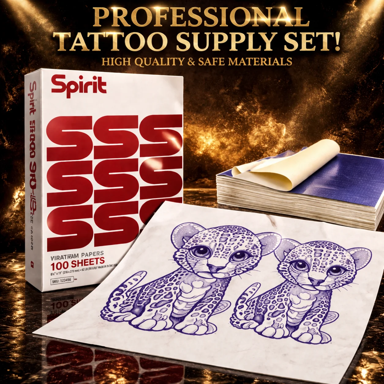 Audersigt 20/50/100pcs Spirit Tattoo Transfer Paper A4 Size Free Hand Thermal Copier Stencil Paper for Tattooists