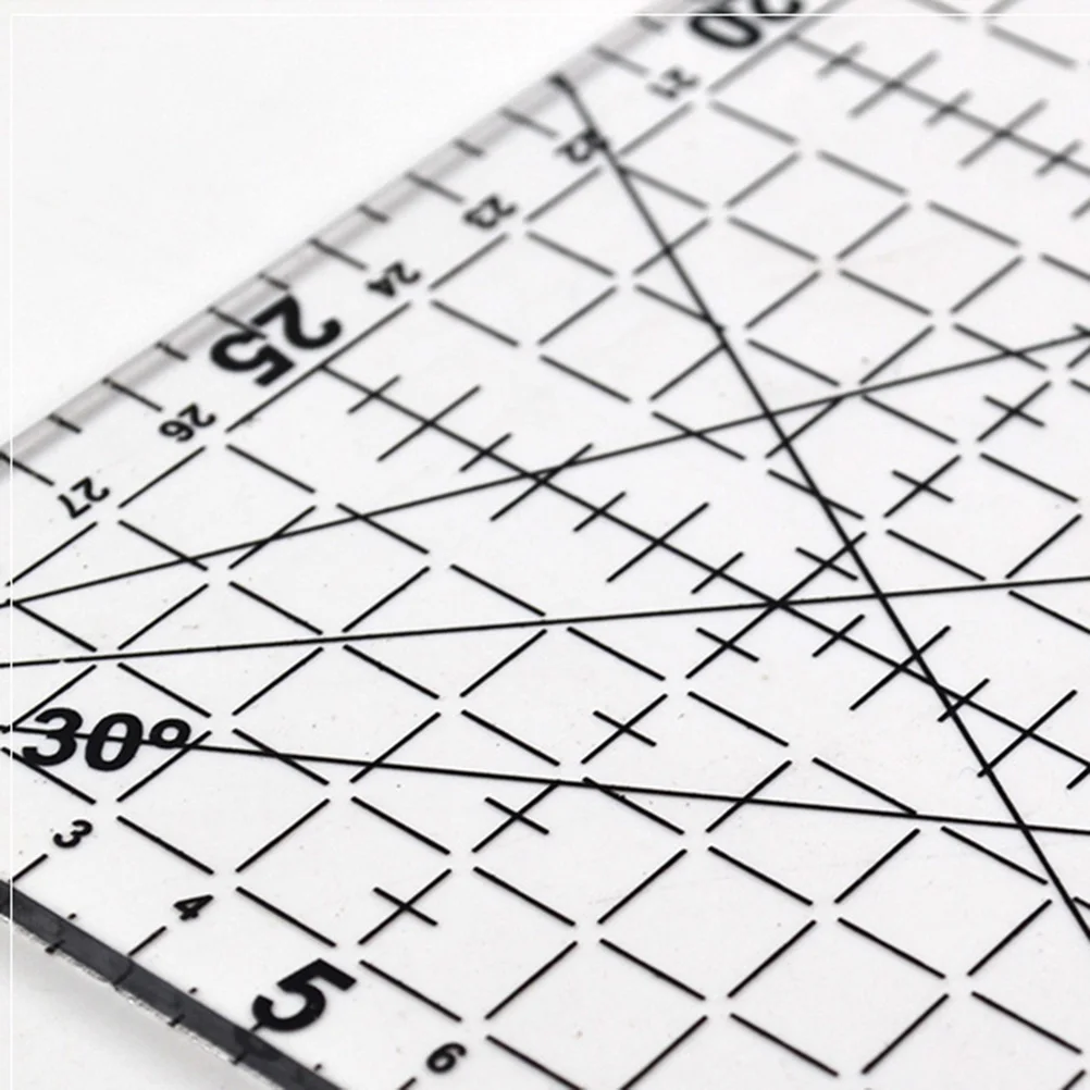 

Patchwork Quilter's Ruler Acrylic Non Slip Double Colored Grid Lines Precision Sewing Quilting Crafting Tool for Easy Slitting