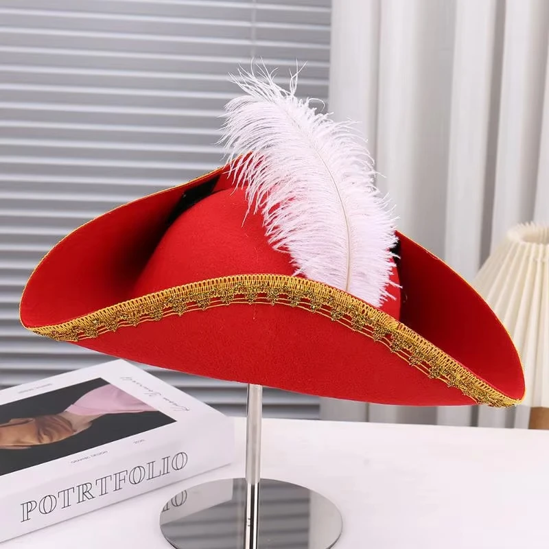Captain Hats High Quality Pirate Hat Feathers Pirate Cap Retro Retro Cosplay Hat For Halloween Carnival Party