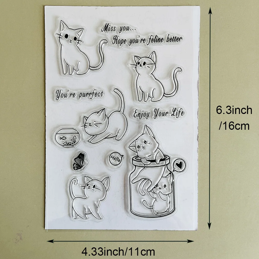 Tiere, Hunde und Katzen / Klare Stempel / Siegel für DIY-Scrapbooking, Kartenherstellung, Album, dekoratives Siegel, Basteln