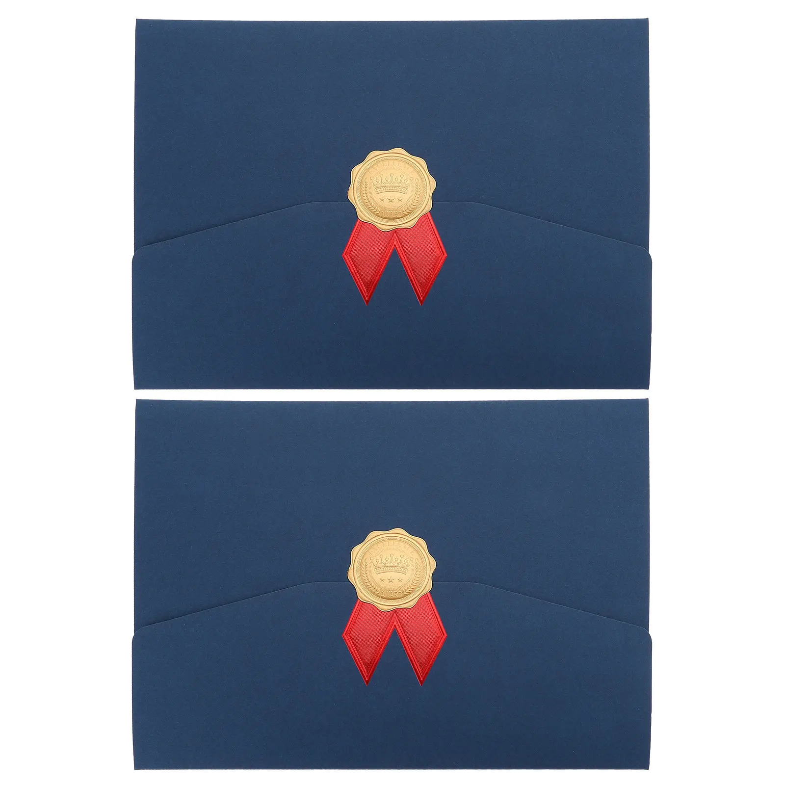 Lot de 2 porte-certificats élégants, couverture de diplôme à triple pli, dossier de documents, couverture protectrice pour récompenses en papier, pour bureau et maison
