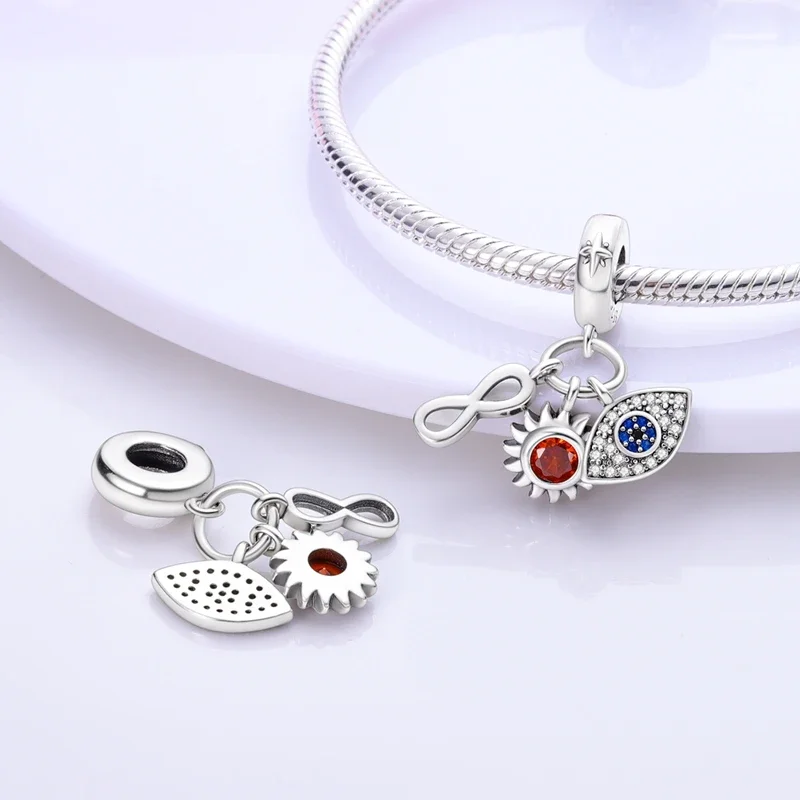 

Оригинальные подвески из серебра 925 пробы, вечный символ, бусины с солнечными глазами, подходят для подвесок, браслетов Plata 925, для женщин, женщин, изготовление ювелирных изделий своими руками