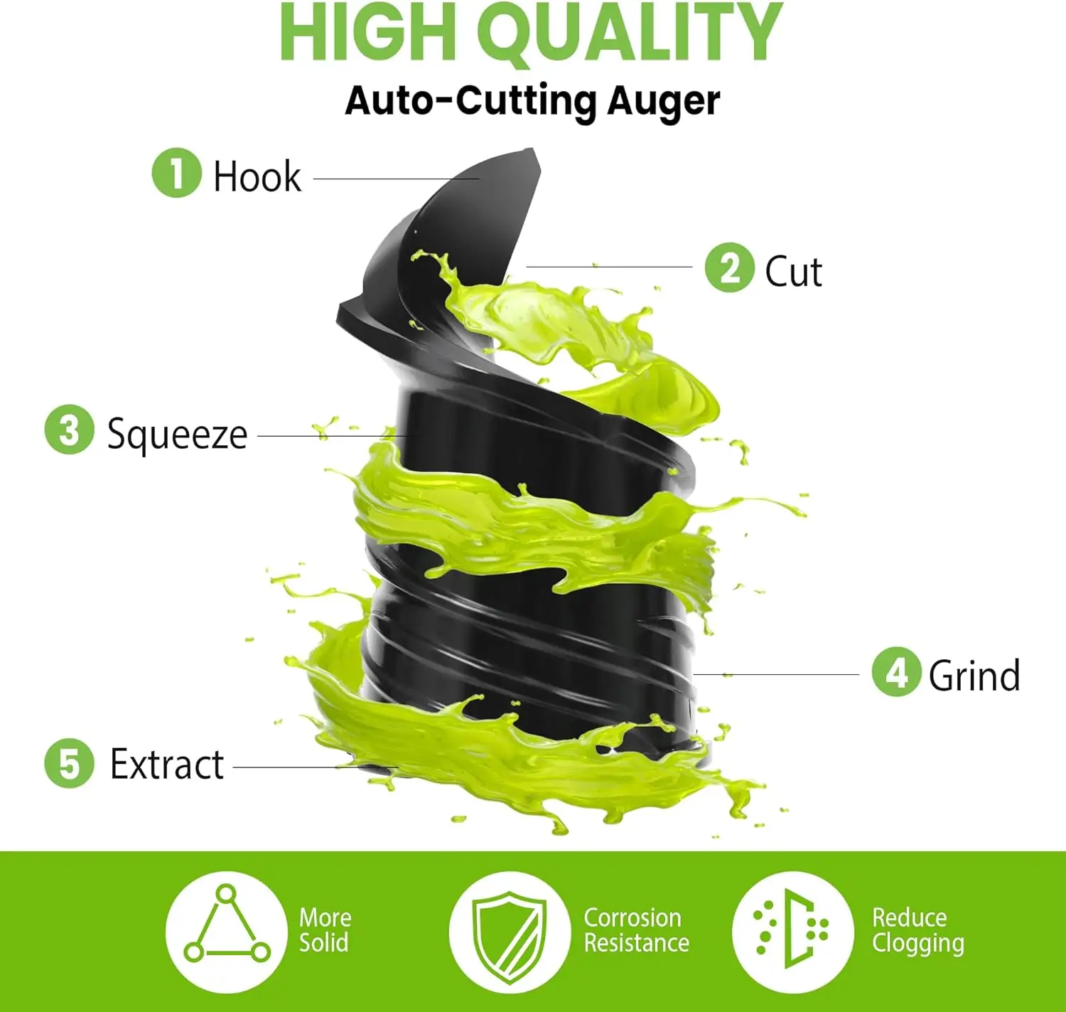 Press Juicer, 6.5" Extra Large Feed Chute Juicer Machines, 350W Slow Masticating Juicer Machines with High Juice Yield for Whole