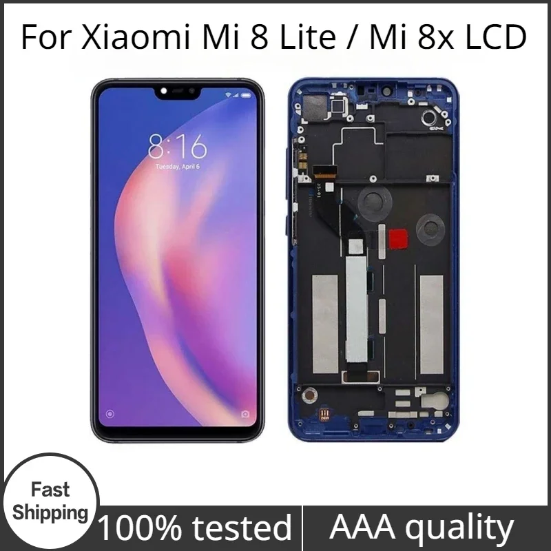 

Mi8 Lite LCD For Xiaomi Mi 8 Lite Display With Frame 6.26" For Xiaomi Mi 8x LCD Touch Screen Mi8 Youth LCD Display