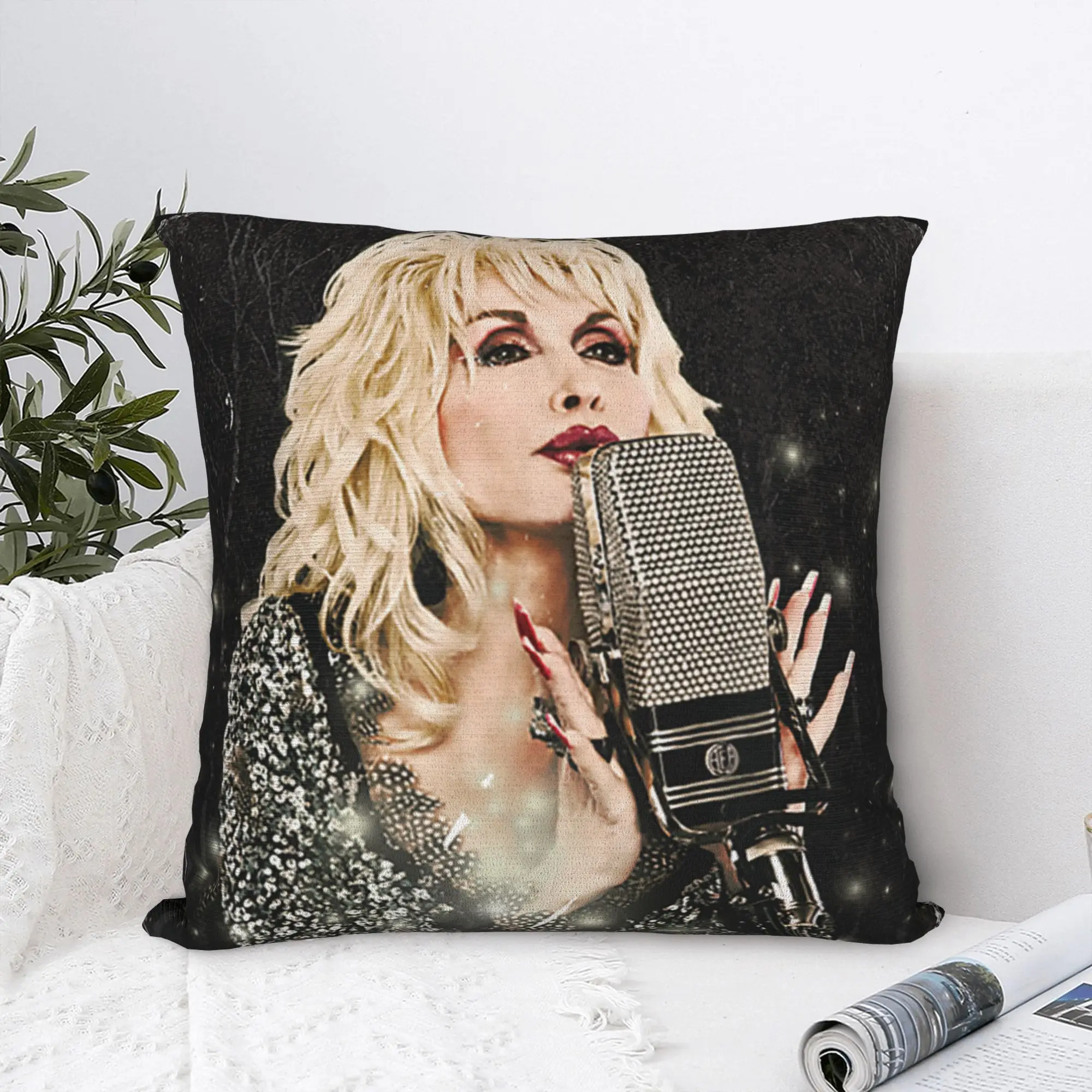 Dollys Singer Partons on The Mic Pillowcase Printed Polyester Cushion Cover Decor Portrait Pillow Case Cover Home Zipper