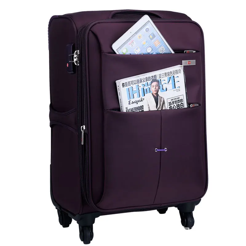 20"24"26"28" Travel Soft Canvas Large Suitcase On Wheels Trolley Rolling Zipper Luggage Bag Boarding Case Valise Free Shipping