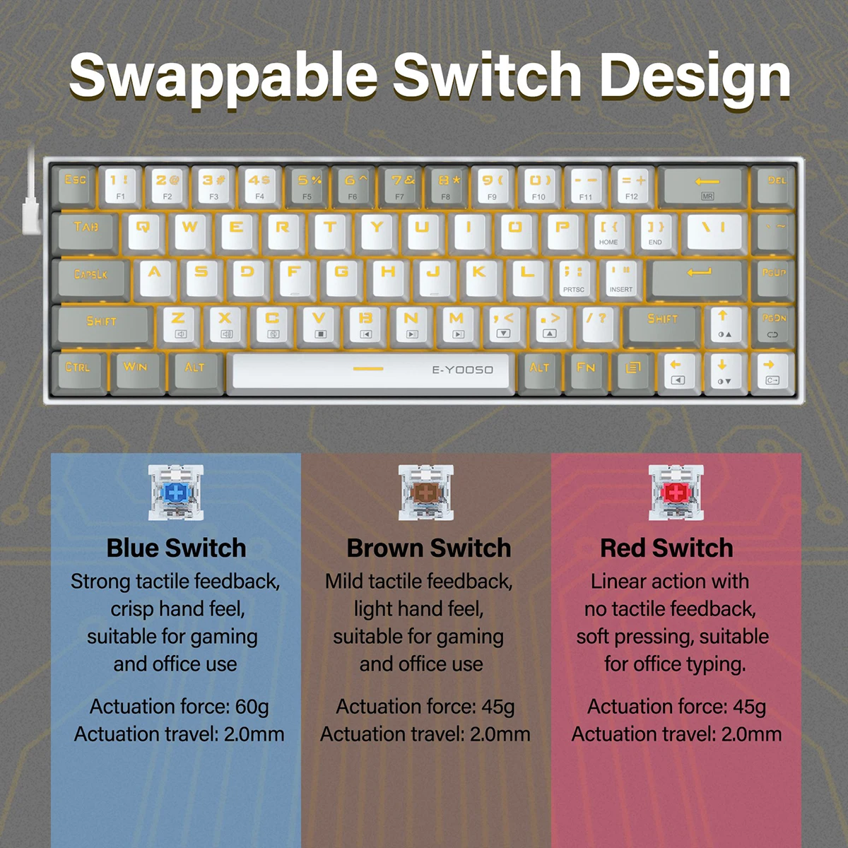 Teclado Mecânico Gamer USB Min - Keyboard Gaming Blue Switch avaliação e preço