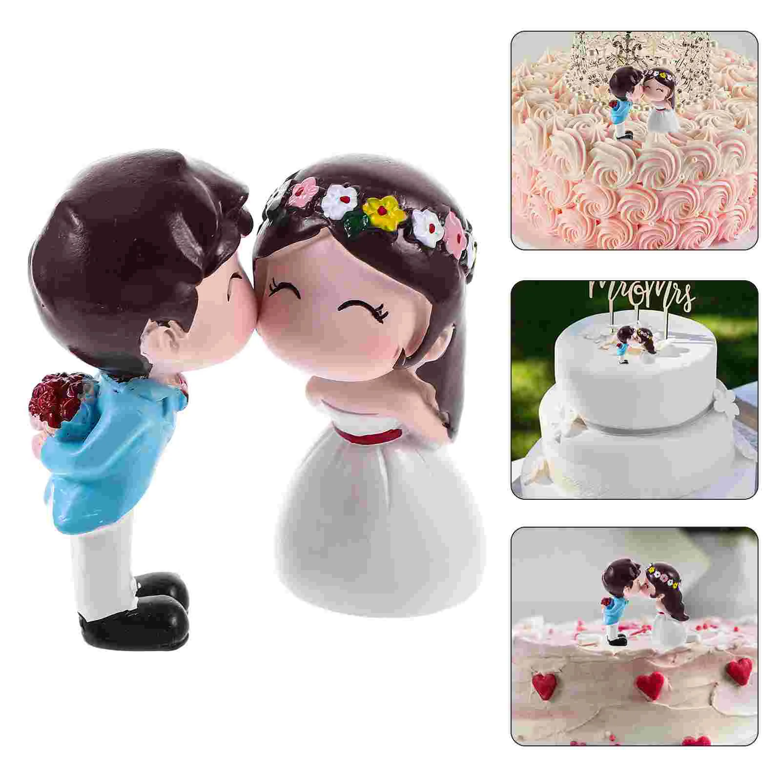 

Kiss Couple Design Cake Decoration Wedding for Valentine's Day Romantic Anniversary