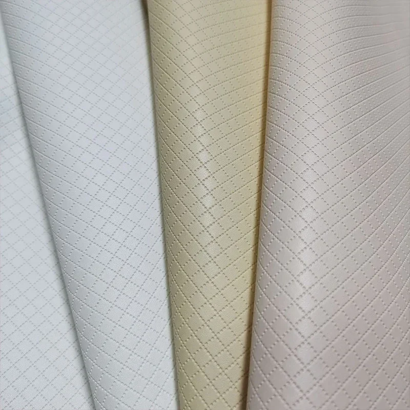 100x137cm Diamond Lattice Soft Thicken Embossed PU Leather Fabric Artificial Leather for Sofa Headboard Furniture Upholstery