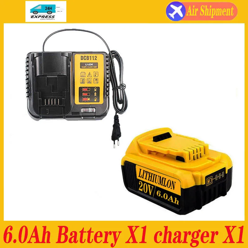 

Tool battery 20V 5.0Ah 6.0Ah Replaceable Lithium Batteries for Dewalt 20v MAX DCB200 DCB201 DCB203 Power Tools Spare Battery