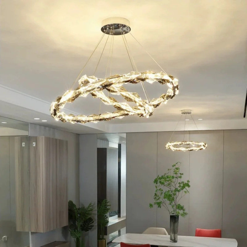 Italian Luxury Crystal LED Ceiling Lamps Living Room Restaurant Bedroom Apartment Staircase High-end Chandelier Home Decor Light view 6