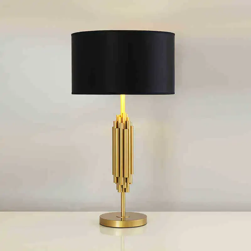 KERWIN Lampada da tavolo contemporanea con attenuazione LED Classici creativi Lampada da scrivania con paralume nero per la casa, il soggiorno, la camera da letto