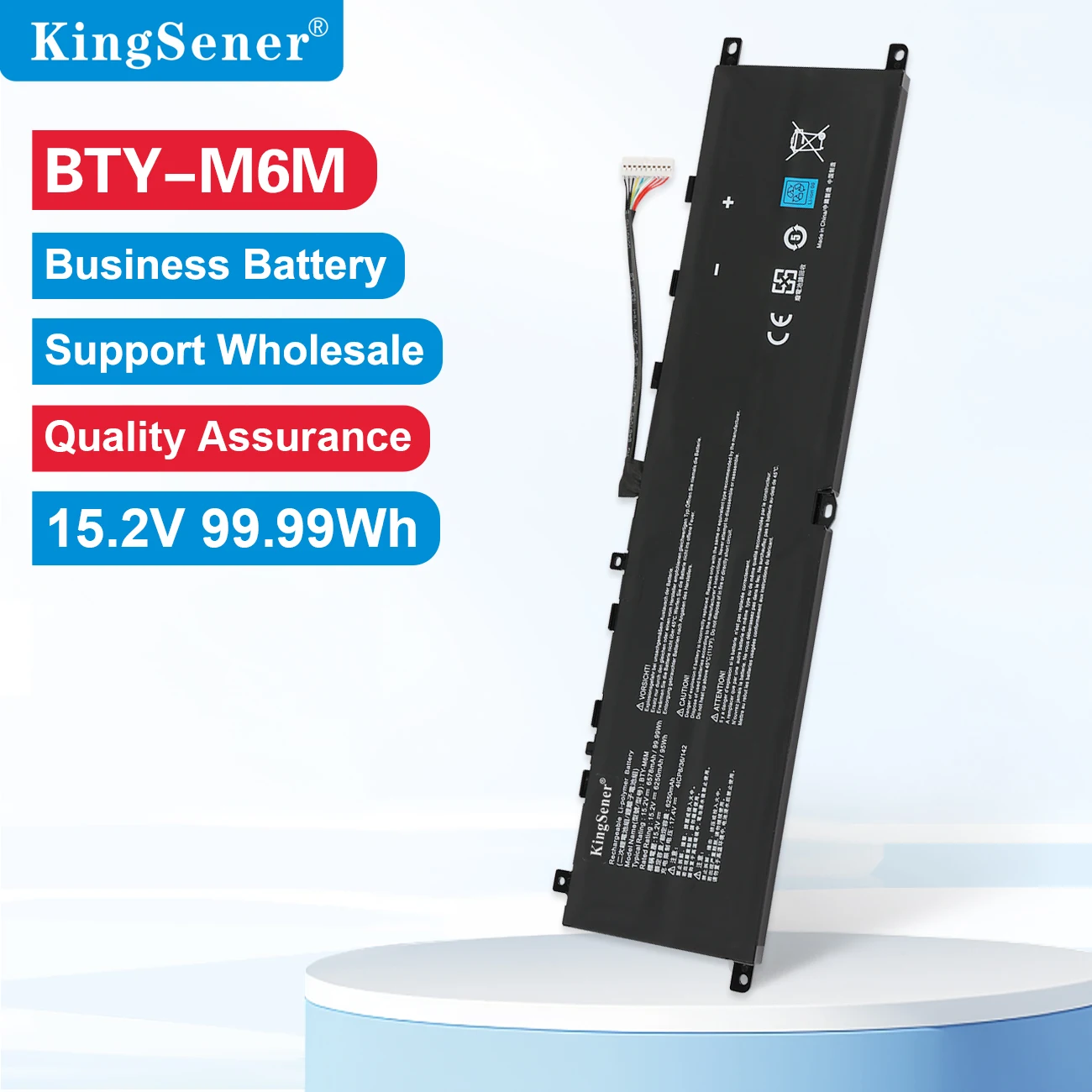 

KingSener BTY-M6M Laptop Battery For MSI Creator 15 A10SD A10SF GS66 Stealth 10SFS 10SGS 10SE-045 10UG GE66 Raider 10SFS WS66