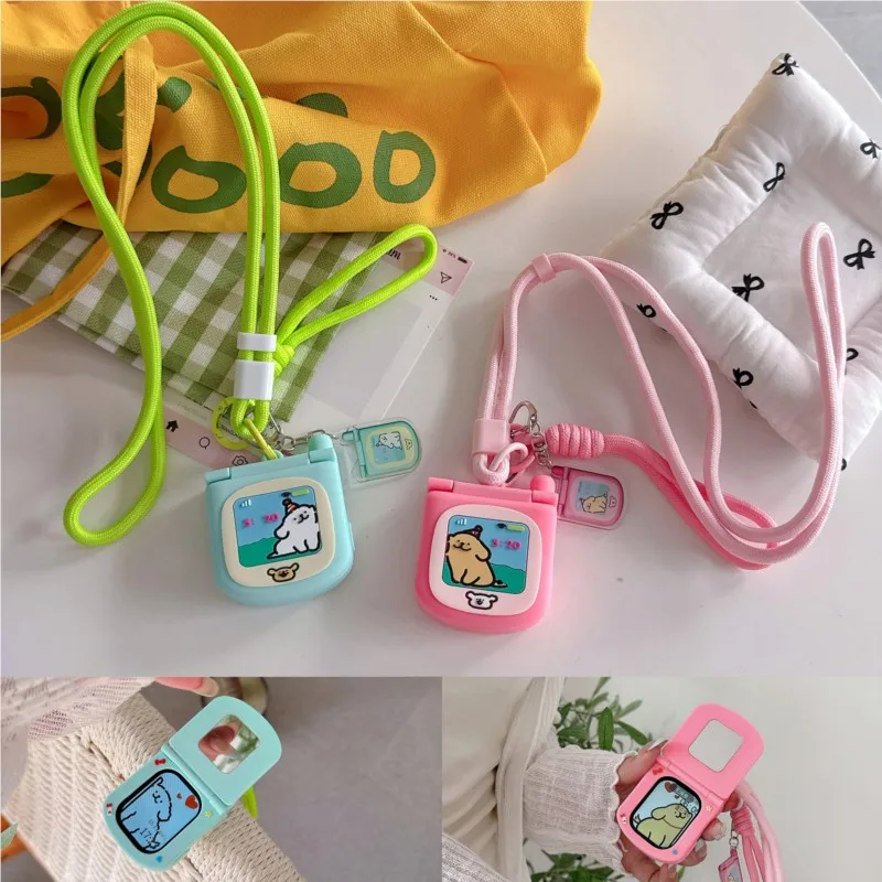 Urocze etui z lusterkiem i smyczą dla dzieci do Apple Watch Sport 1/2/3/4/5/6/7/8/9 generacji S10 S11 Ultra SE 38/45/41/44/42/46/49mm