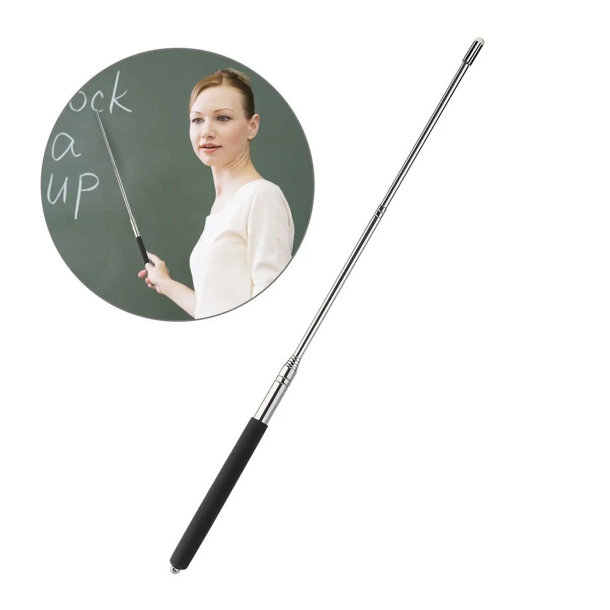 39 Inch High Performance Extendable Telescopic Pointer Handheld Presenter for School Training Education Whiteboard Blackboard
