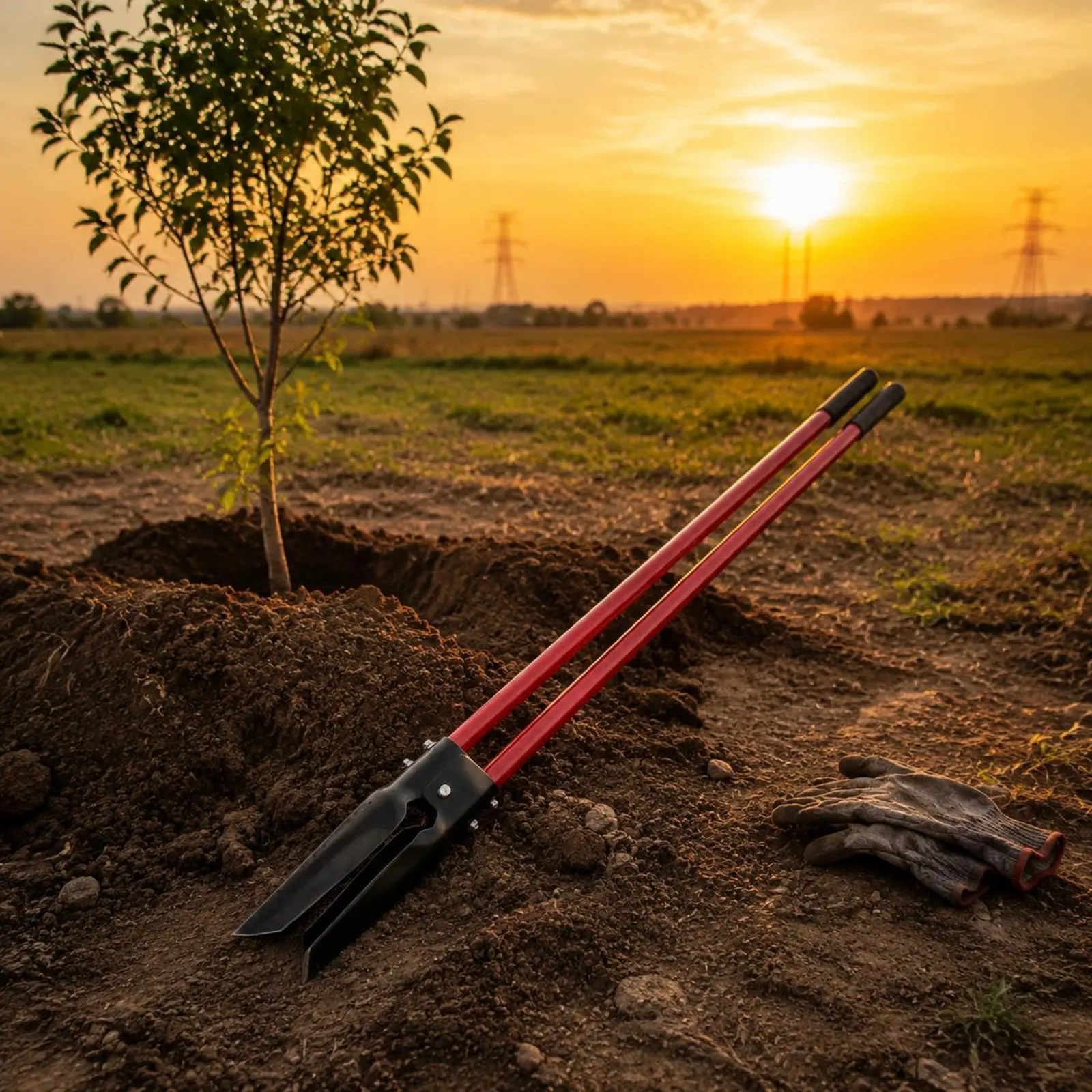 

2 Pieces Post Hole Digger Tough Manual Post Hole Digger Double Shovel Portable Non-Slip Grip for Planting