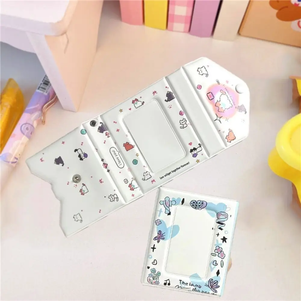 One Grid Angel Lamb Photo Album Double-sided with Snap Buttons Star Binder Album Cute 3 Inch Cards Collections Book Kids Girls