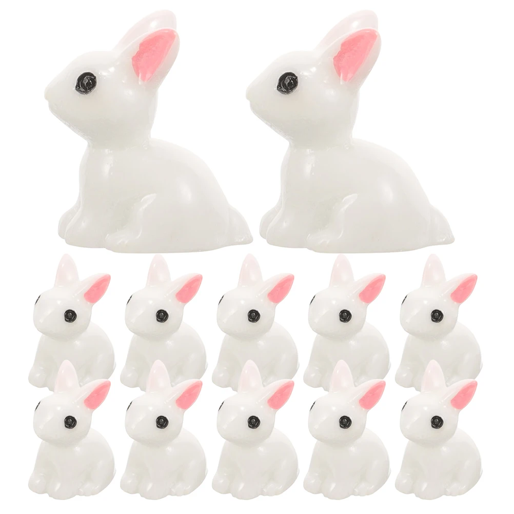 

50pcs Rabbit Mini Resin Small Rabbit Decor Crafts Garden Decoration DIY Ornament Figurine Small Bunny Accessories